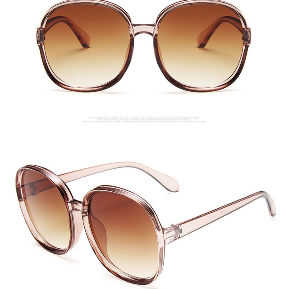 NEW Large Round Frame Plastic Classic Sunglasses - Picture 2 of 7
